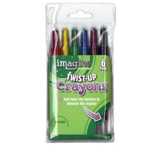 Imagine by Bendon Twist-Up Crayons Assorted Colors, 6 Pack